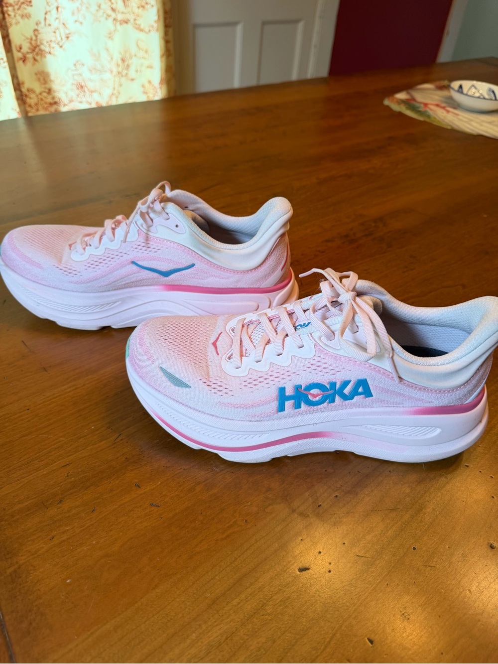 Hoka Bondi 9 EUC Women's Light Pink Running Sneakers - Picture 3 of 6